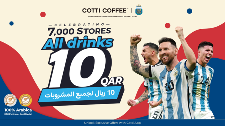 COTTI COFFEE تصل إلى إنجاز بامتلاكها 7,000 متجر حول العالم وتُطلق حملة عالمية جديدة احتفاءً بهذا الإنجاز