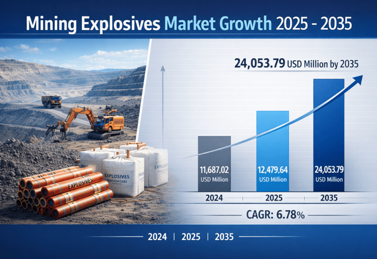 Mining Explosives Market is Projected to Grow from USD 12479.64 Million in 2025 to USD 24053.79 Million by 2035, Growing at a CAGR of around 6.78%